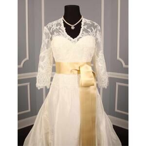White Coffee Swiss Double Faced Bridal Sash Belt 2 3/4" x 4 1/2 yards long